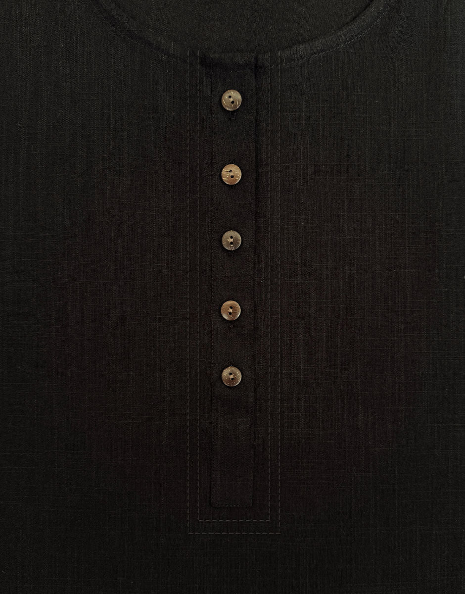 Black – Long Length Basic Kurta