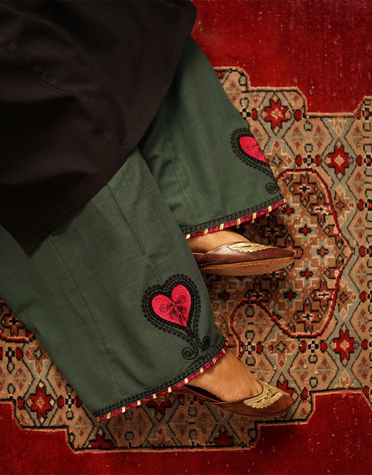 Green and Pink Heart Shalwar