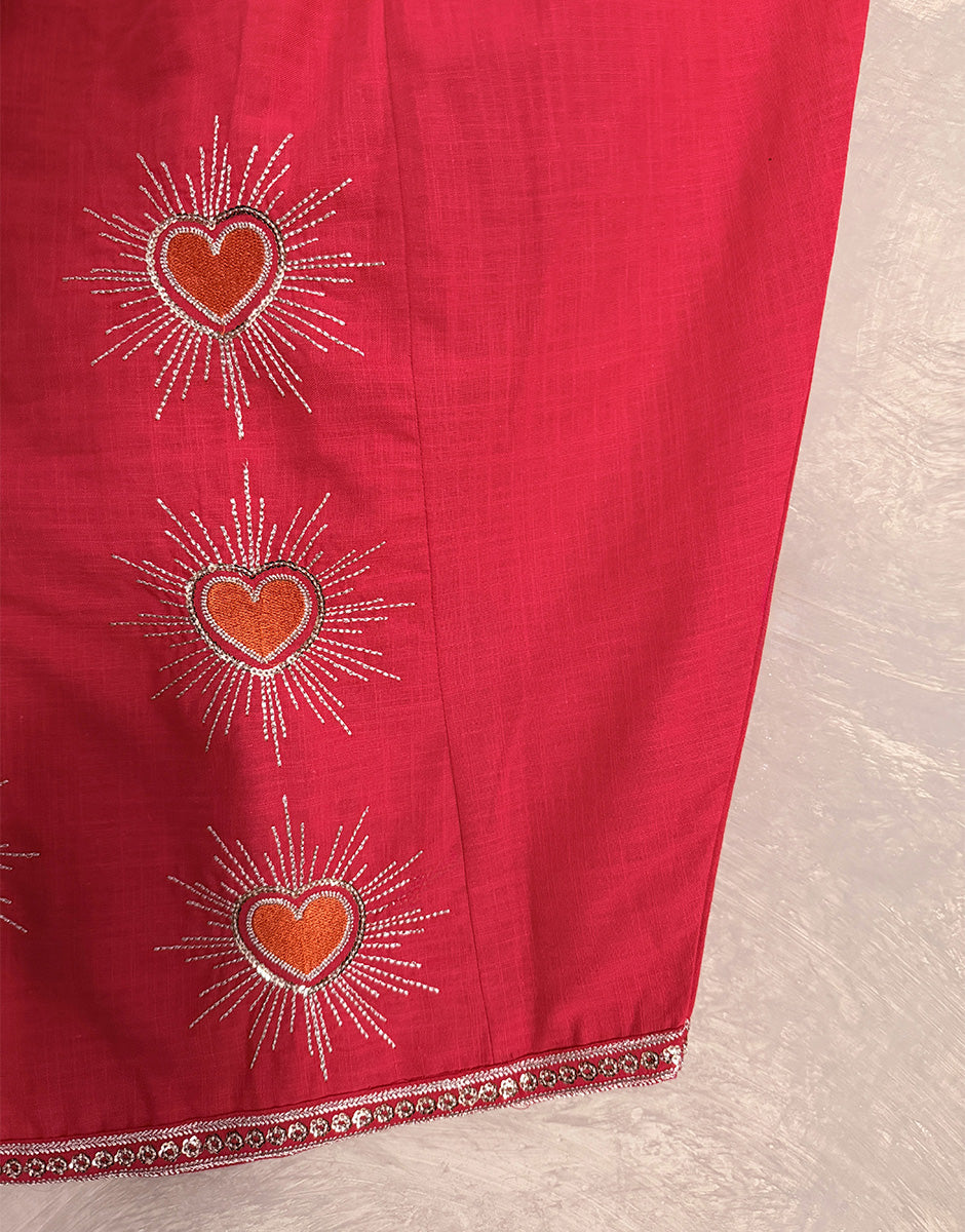 Pink Hearts Shalwar - UPCYCLED