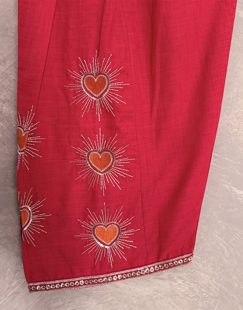 Pink Hearts Shalwar - UPCYCLED