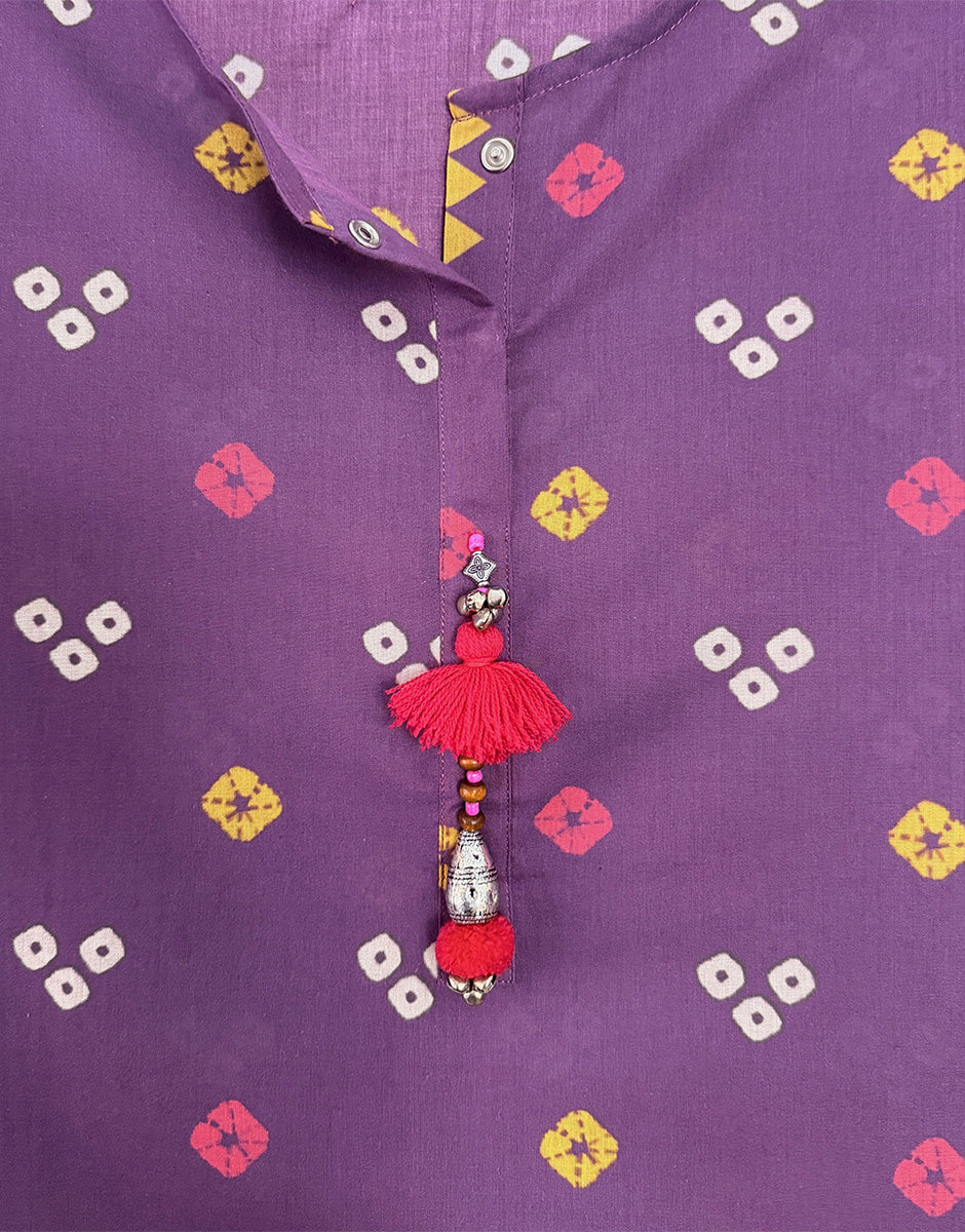 Purple Chunri Kurta