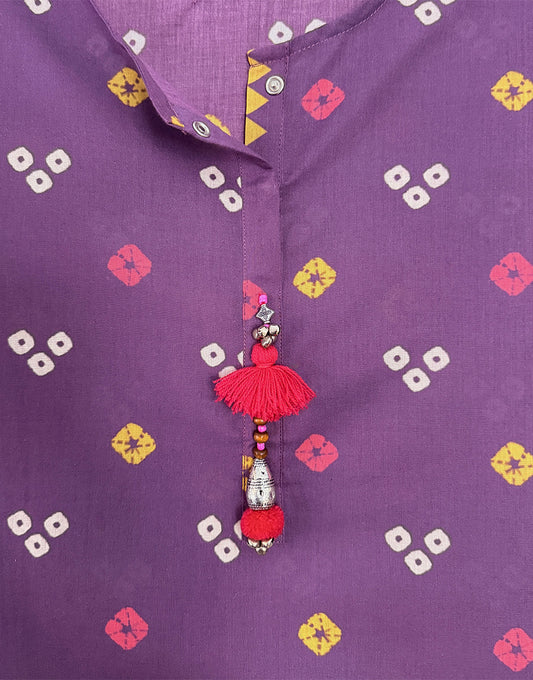 Purple Chunri Kurta