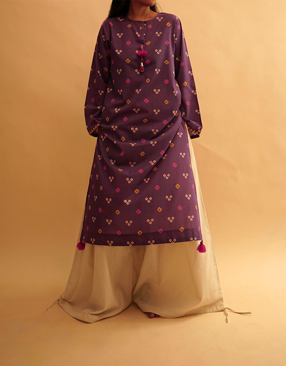 Purple Chunri Kurta