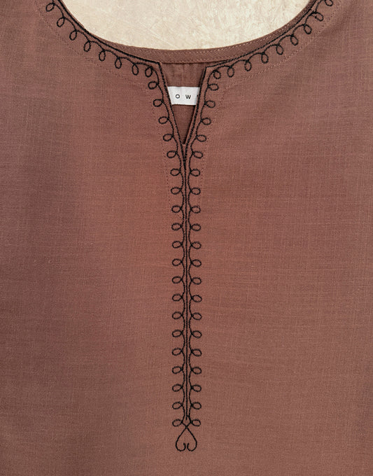 Walnut - Embroiderd Kurta